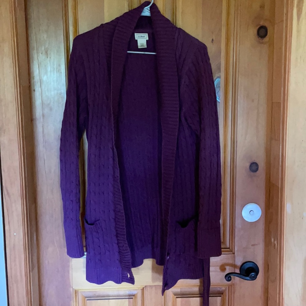 LL Bean purple knit sweater